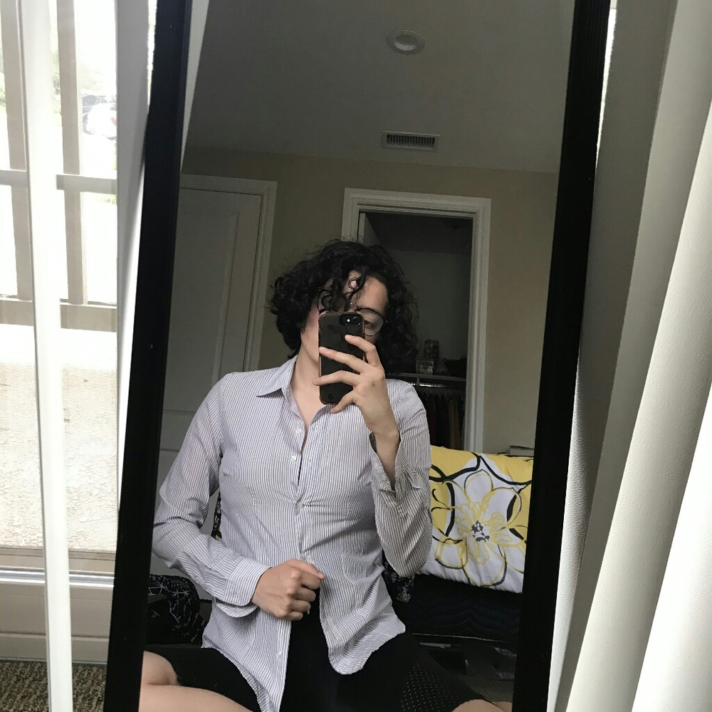 Striped button down shirt